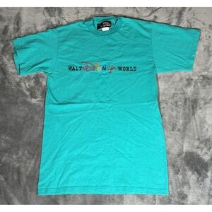 Vintage Disney Shirt‎ Mens S/M Green Walt Disney World Embroidered Tee USA